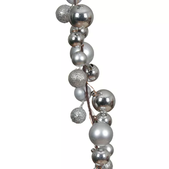 Guirlande de Noël (180 cm) Boules de Noël Argent