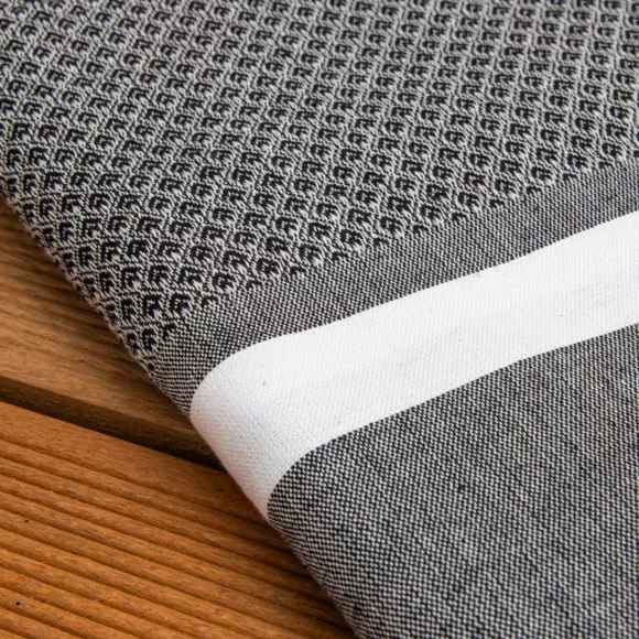 Fouta en algodón reciclado (100 x 200 cm) Selma Negra