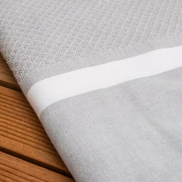 Fouta en algodón reciclado (100 x 200 cm) Selma Gris
