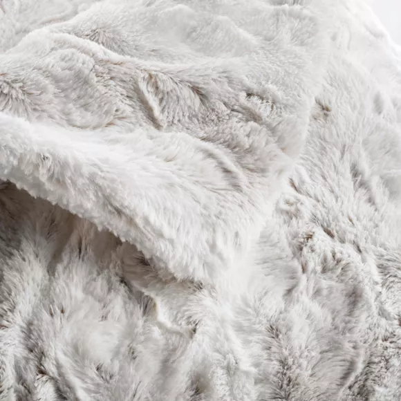 Plaid fausse fourrure (180 x 220 cm) Alaska Ecru