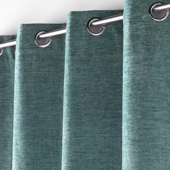 Gordijn met ringen van fluweel (140 x 260 cm) Verra Saloegroen
