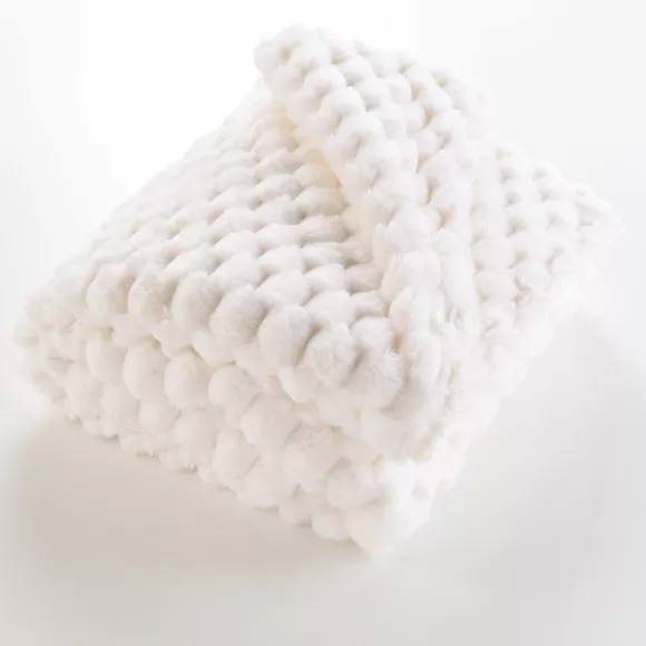 Plaid imitatiebont (125 x 150 cm) Frosty Ecru