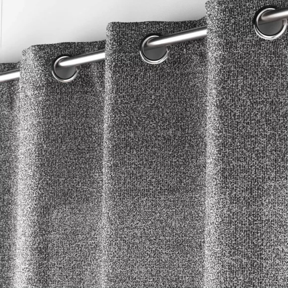 Voilage œillets effet lainage (140 x 280 cm) Loulaine Noir