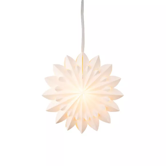 Suspension lumineuse papier LED (D60 cm) Origami Floralia Blanc