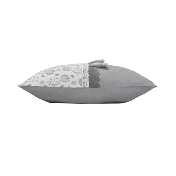 Coussin carré coton (50 x 50 cm) Flavie Gris