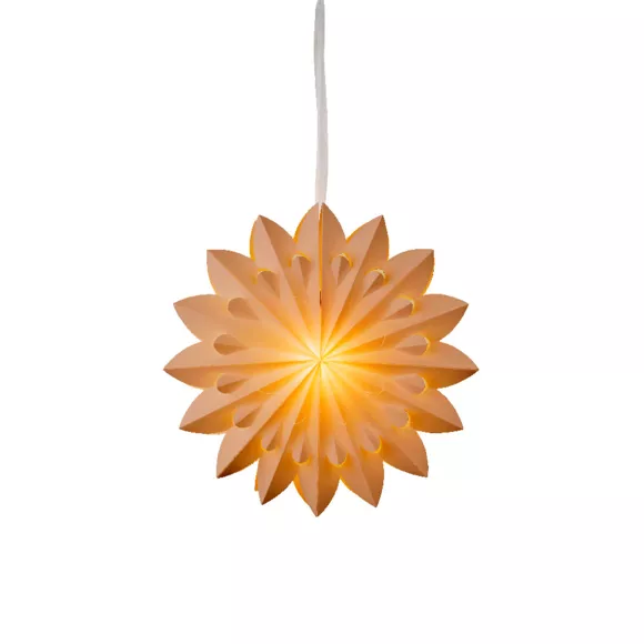 Suspension lumineuse papier LED (D40 cm) Origami Floralia Sable