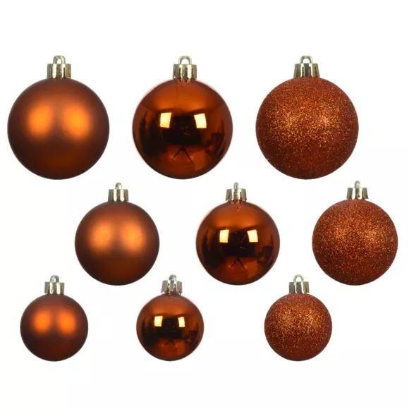 Set van 30 assortiment kerstballen Alpine Pompoen
