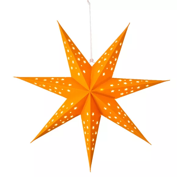 Etoile lumineuse à suspendre (H60 cm) Origami Stella Ambre et blanc chaud 