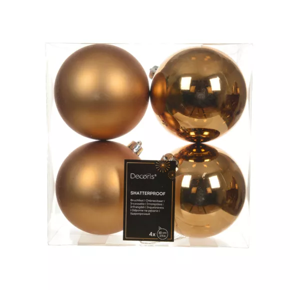 Set van 4 kerstballen (D100 mm) Alpine Pecannoot