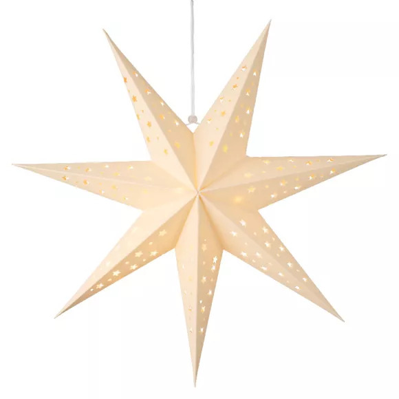 Stella luminosa da appendere (H40 cm) Origami Stella Bianco e bianco caldo