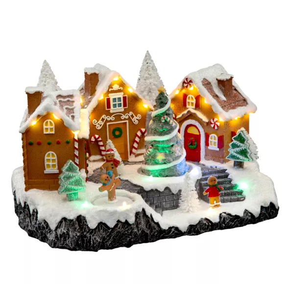 Village de Noël lumineux et musical Pain d'épice Gourmand