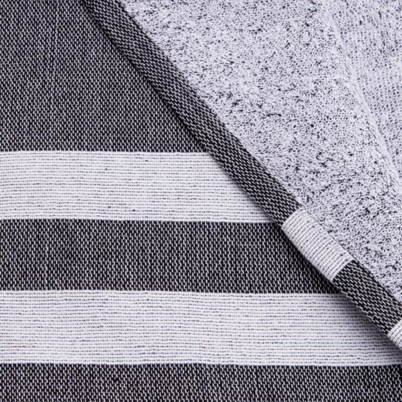 Fouta en algodón reciclado forrado absorvente (100 x 200 cm) Coralia Negra