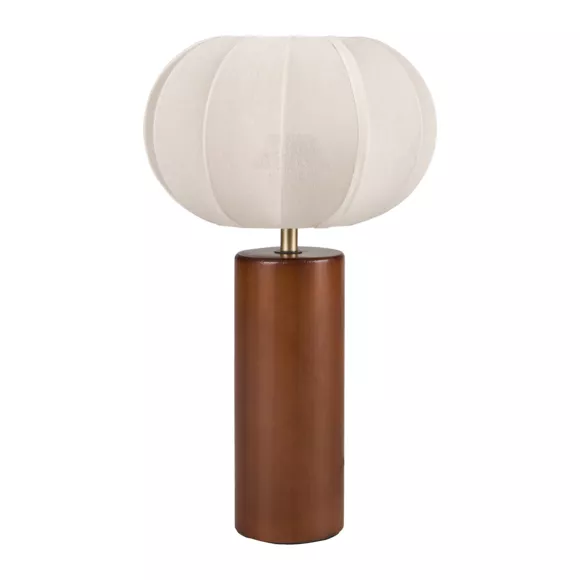Lámpara de mesa de algodón (H36 cm) Moon Madera oscura