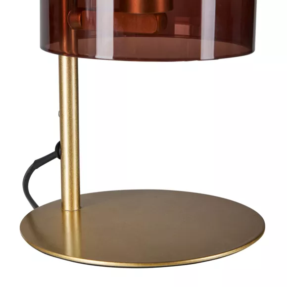 Lámpara de mesa de vidrio (H34 cm) Victoria Marrón