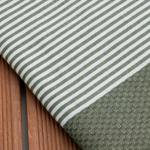 Fouta in cotone riciclato (100 x 200 cm) Oceano Verde cachi