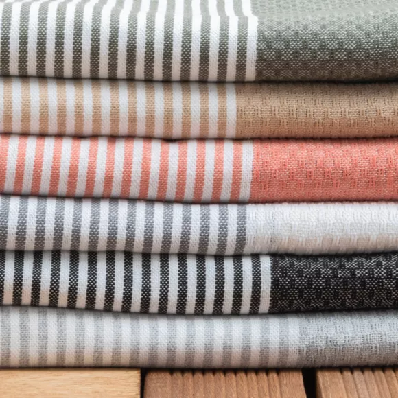 Fouta cotone riciclato (100 x 200 cm) Oceano Corallo