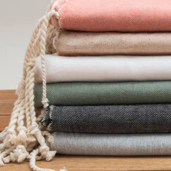 Fouta coton recyclé (100 x 200 cm) Sunshine Vert kaki
