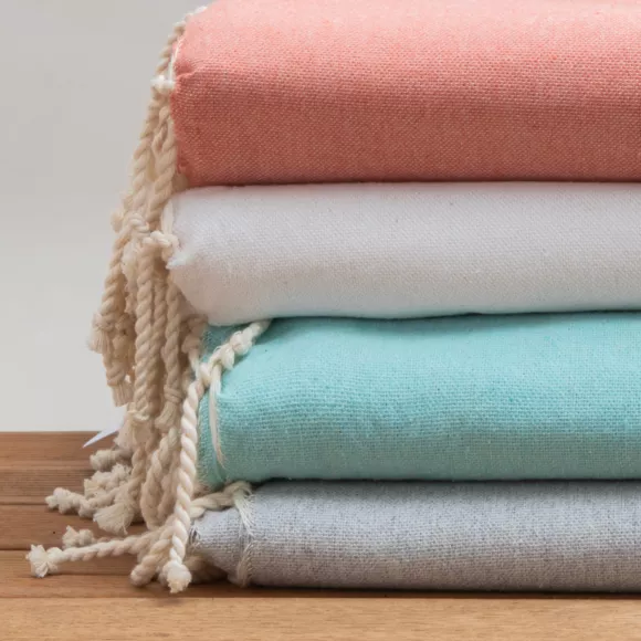 Fouta en algodón reciclado (200 x 200 cm) Espuma Gris