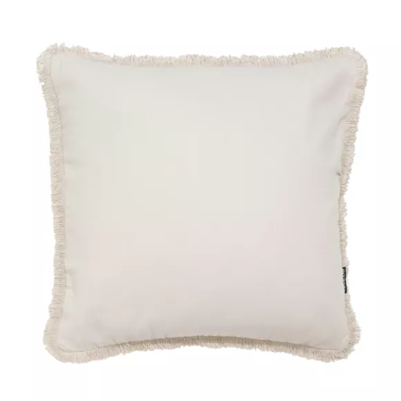 Cuscino quadrato in cotone (45 x 45 cm) Pixel con frange Beige
