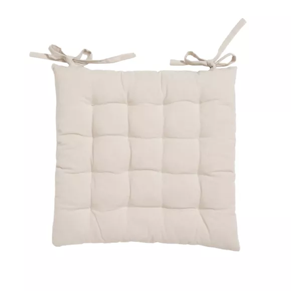 Coussin de chaise carré coton (40 x 40 cm) Pixel Beige