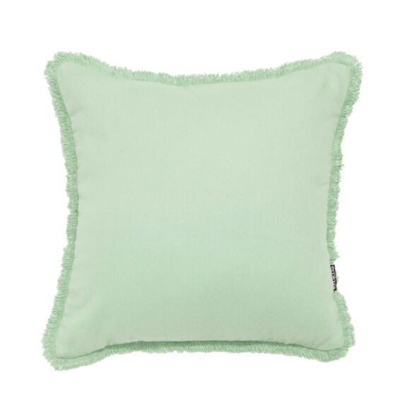 Coussin carré coton (45 x 45 cm) Pixel franges Vert menthe