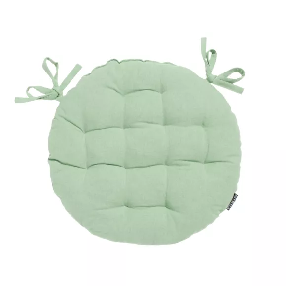Coussin de chaise rond coton (40 cm) Pixel Vert menthe