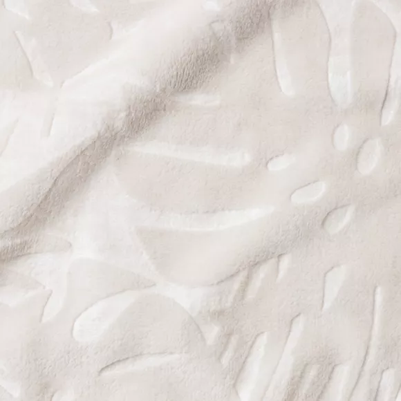 Plaid doux flanelle (125 x 150 cm) Flore Beige