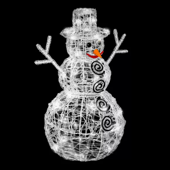 Bonhomme de neige lumineux 96 LED (H60 cm) Edmond Blanc froid