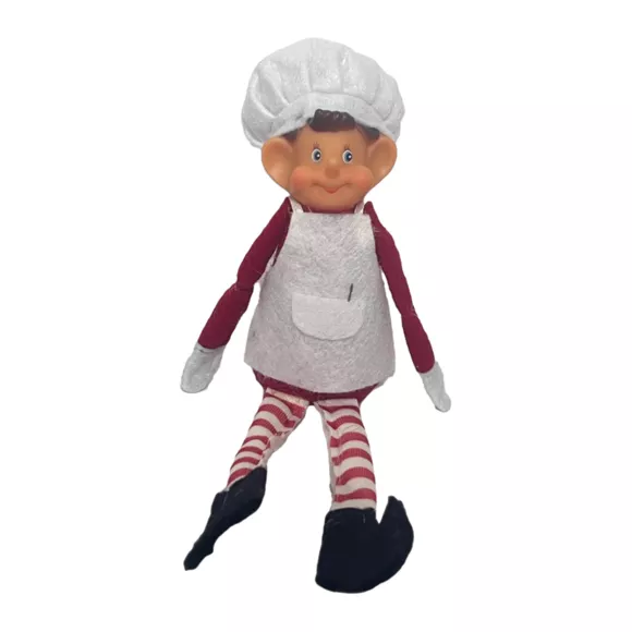 Lutin farceur (H25 cm) Hervé cuisinier les mains scratchées