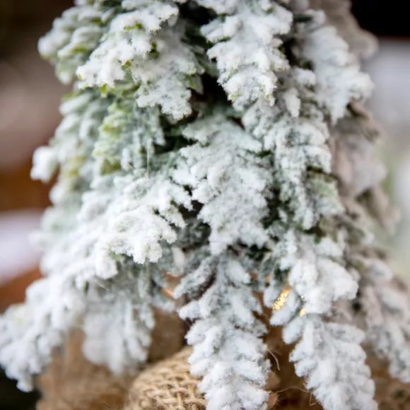 Tafel kunstkerstboom Félicia H27 cm besneeuwd groen
