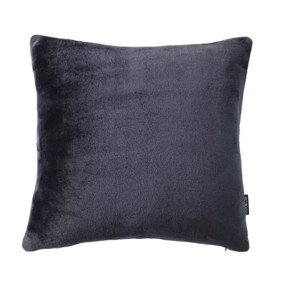 Housse de coussin carrée flanelle (60 x 60 cm) Didou Gris anthracite