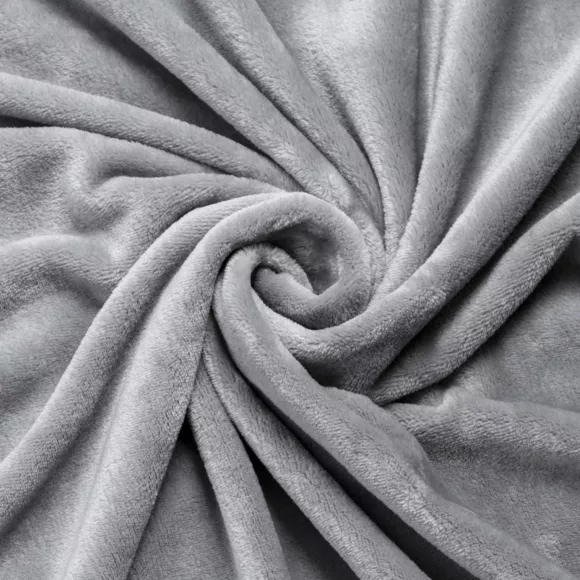 Funda de cojín cuadrada en franela (60 x 60 cm) Didou Gris claro