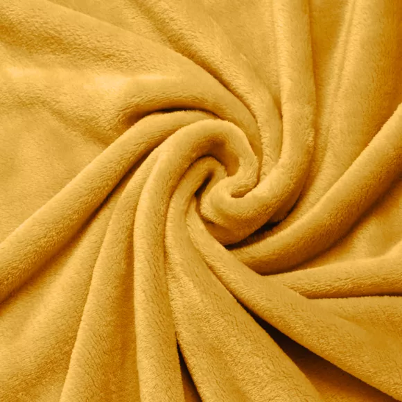 Housse de coussin rectangulaire flanelle (40 x 60 cm) Didou Jaune moutarde
