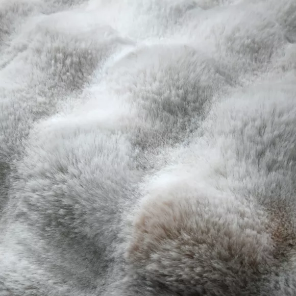Plaid fausse fourrure (130 x 150 cm) Nebraska Gris perle