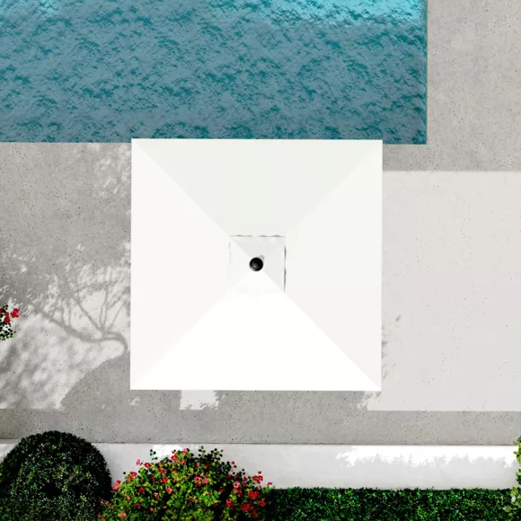 Parasol carré (L2,5 X 2,5 m) Yucatan - Bois et Blanc