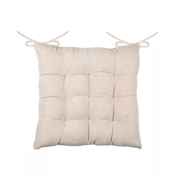 Coussin de chaise carré velours (38 x 38 cm) Dandy Beige