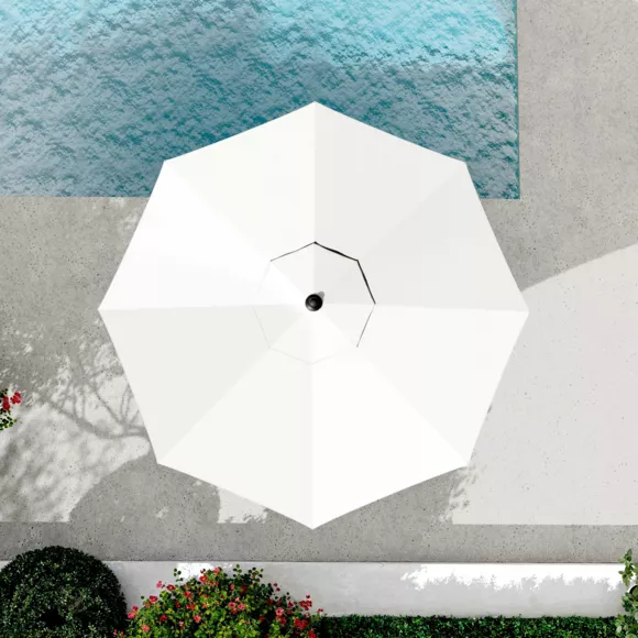 Parasol redondo (D3,5 m) Yucatan - Madera y Blanco