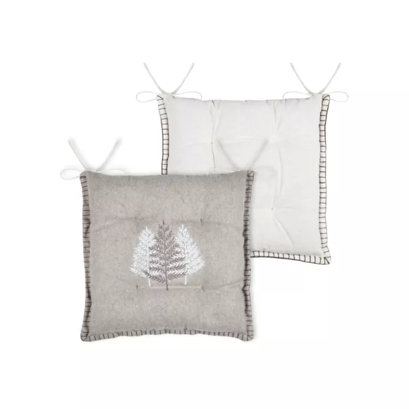Vierkant fluwelen stoelkussen (38 x 38 cm) Landry Beige