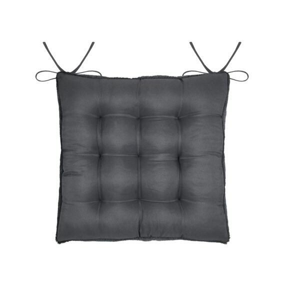 Coussin de chaise carré fausse fourrure (40 x 40 cm) Asgard Gris carbone