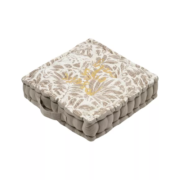 Coussin de sol carré coton bas (45 x 45 cm) Hemera Taupe
