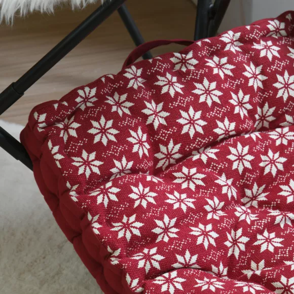 Coussin de sol carré coton (45 x 45 cm) Valgenis Rouge