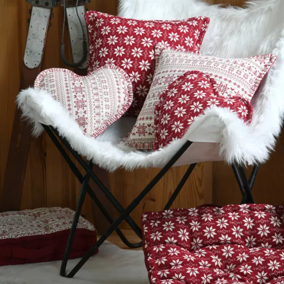 Coussin de sol carré coton (45 x 45 cm) Valgenis Rouge
