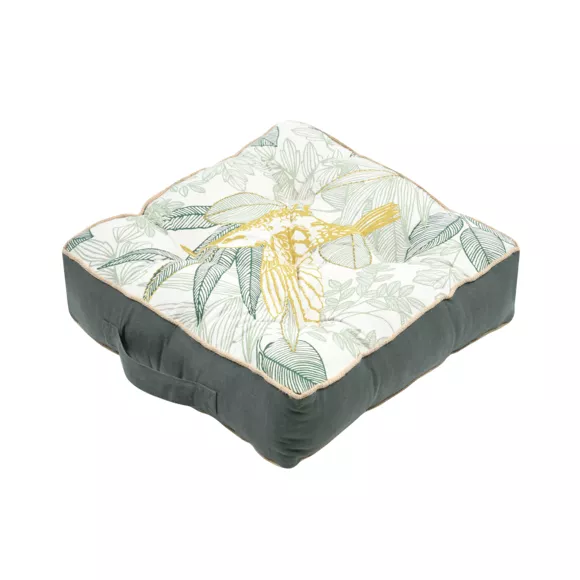 Coussin de sol carré coton bas (45 x 45 cm) Botanys Vert