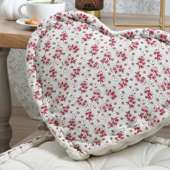 Coussin de sol cœur coton (40 x 40 cm) Ginny Rose