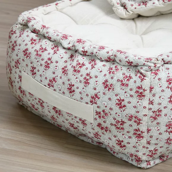 Coussin de sol carré coton haut (40 x 40 x 30 cm) Ginny Rose