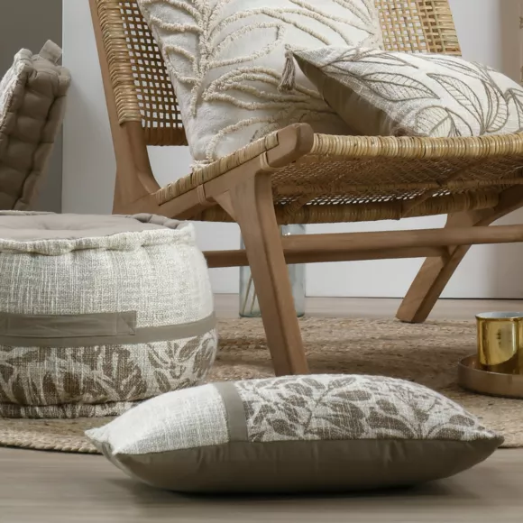 Coussin de sol rond coton haut (40 x 30 cm) Hemera Taupe