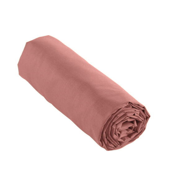 Drap housse percale de coton (180 cm) Cali Bois de rose