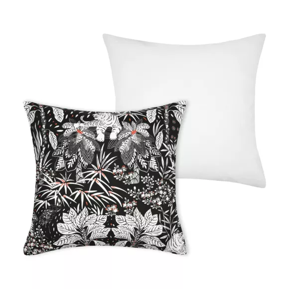Housse de coussin carrée coton (40 x 40 cm) Bengali Noire