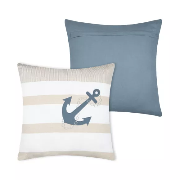 Coussin carré coton (45 x 45 cm) Nautical Beige