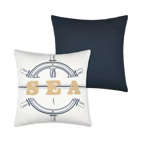 Coussin carré coton (45 x 45 cm) Maritime Bleu marine
